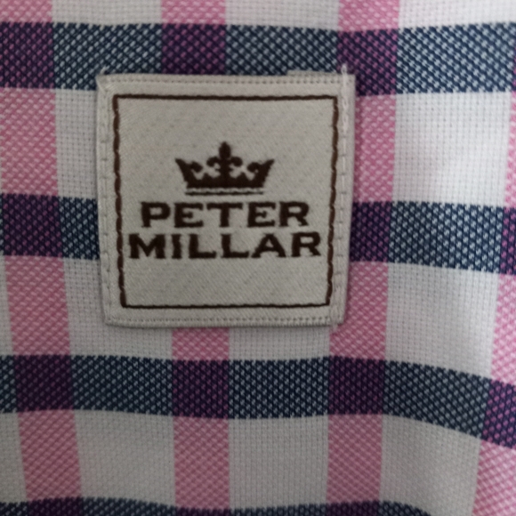 Peter Millar 4XT Mens Cotton Long Sleeved Pocketed Button Down Checked Shirt - Picture 10 of 11